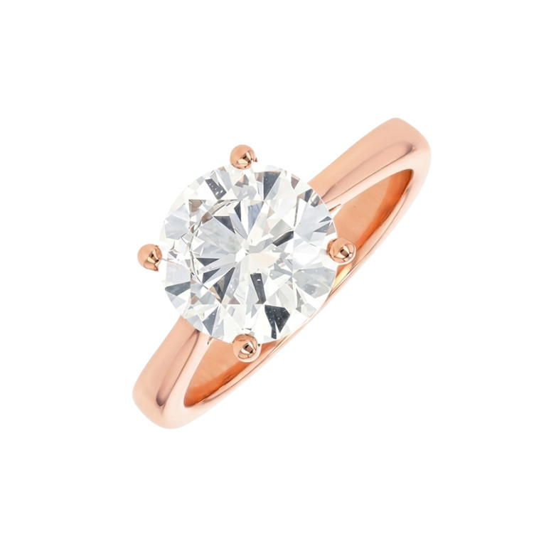 Solitaire diamant 3.27 carats or rose 5.59g Comme neuf -  reconditionné disponible sur Gemme Les Bijoux